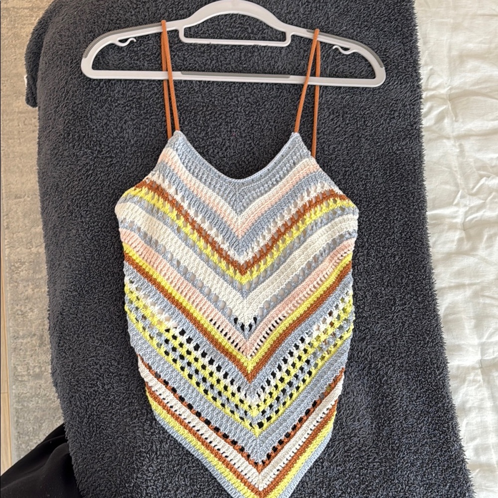 Multicolor Crochet Knit Top
